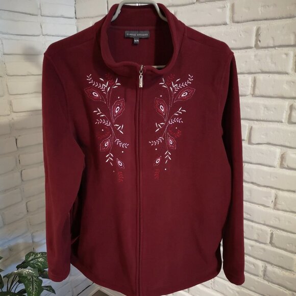 Classic Edition Ladies Burgundy Full Zip Fleece Jacket - Picture 1 of 9